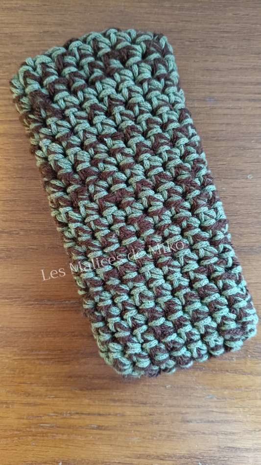 Pochette Portable Vert & Marron