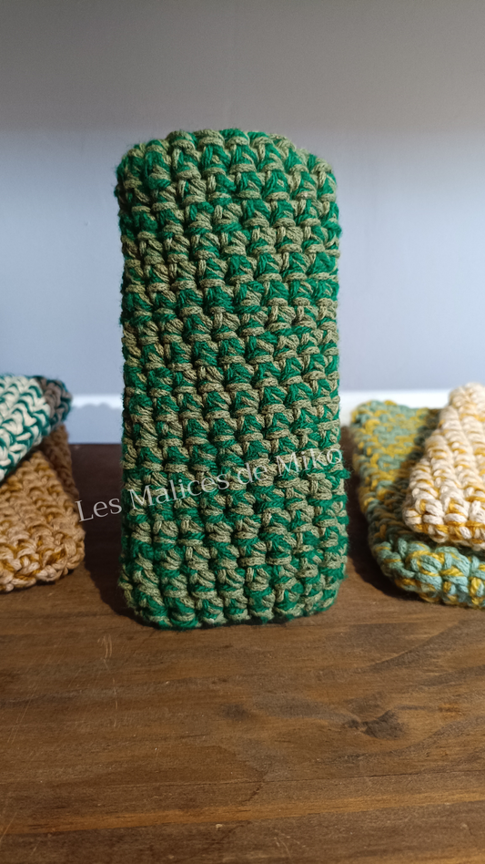 Accessoire | Pochette Portable en Laine - Vert & Vert