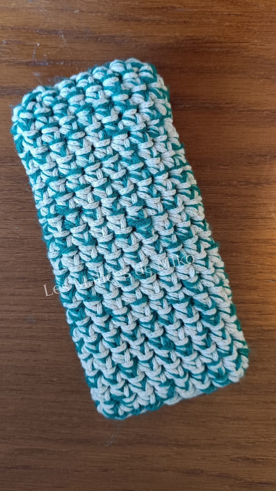 Pochette Portable Blanc & Vert