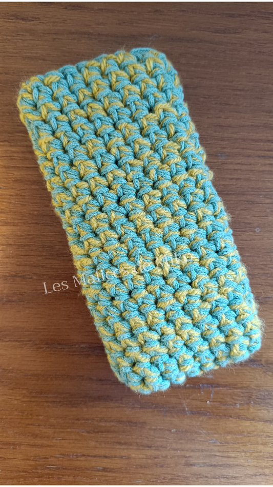 Pochette Portable Turquoise & Jaune