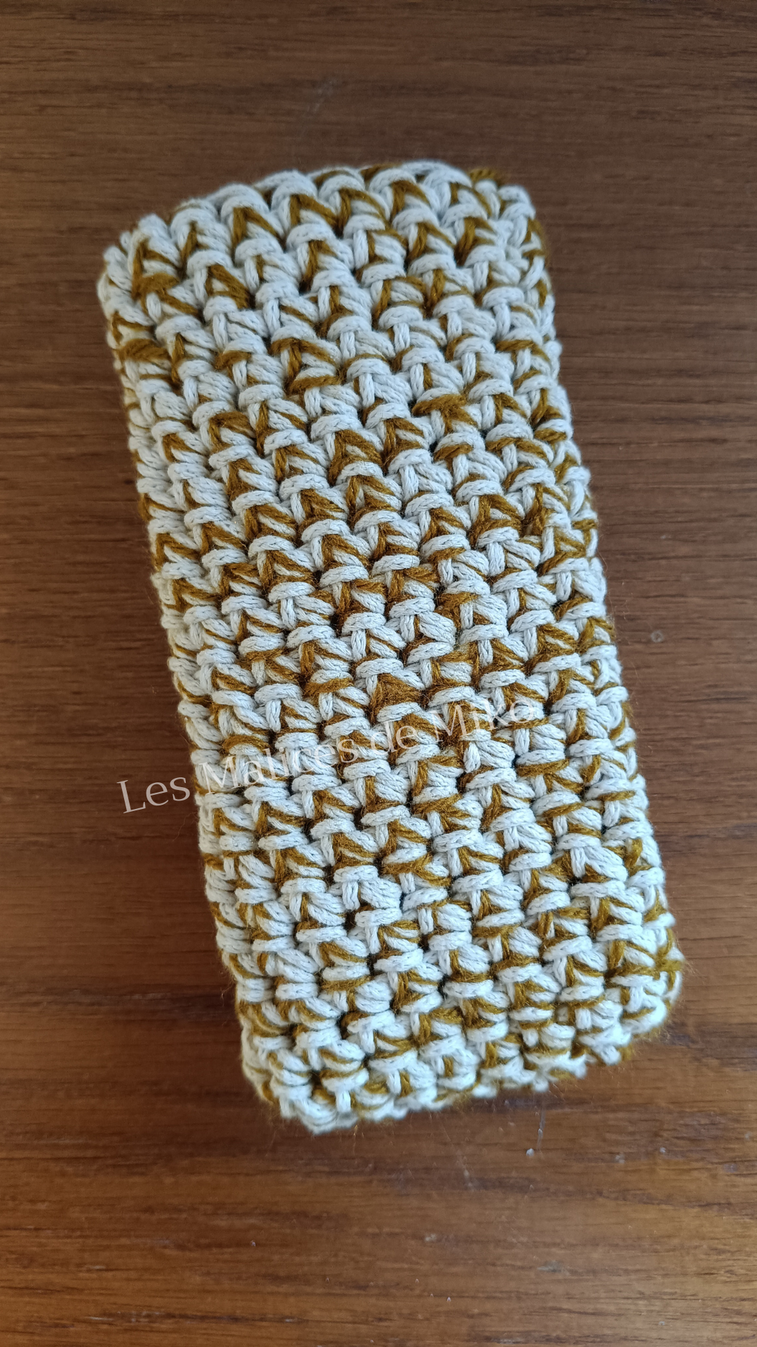 Pochette Portable Blanc & Marron