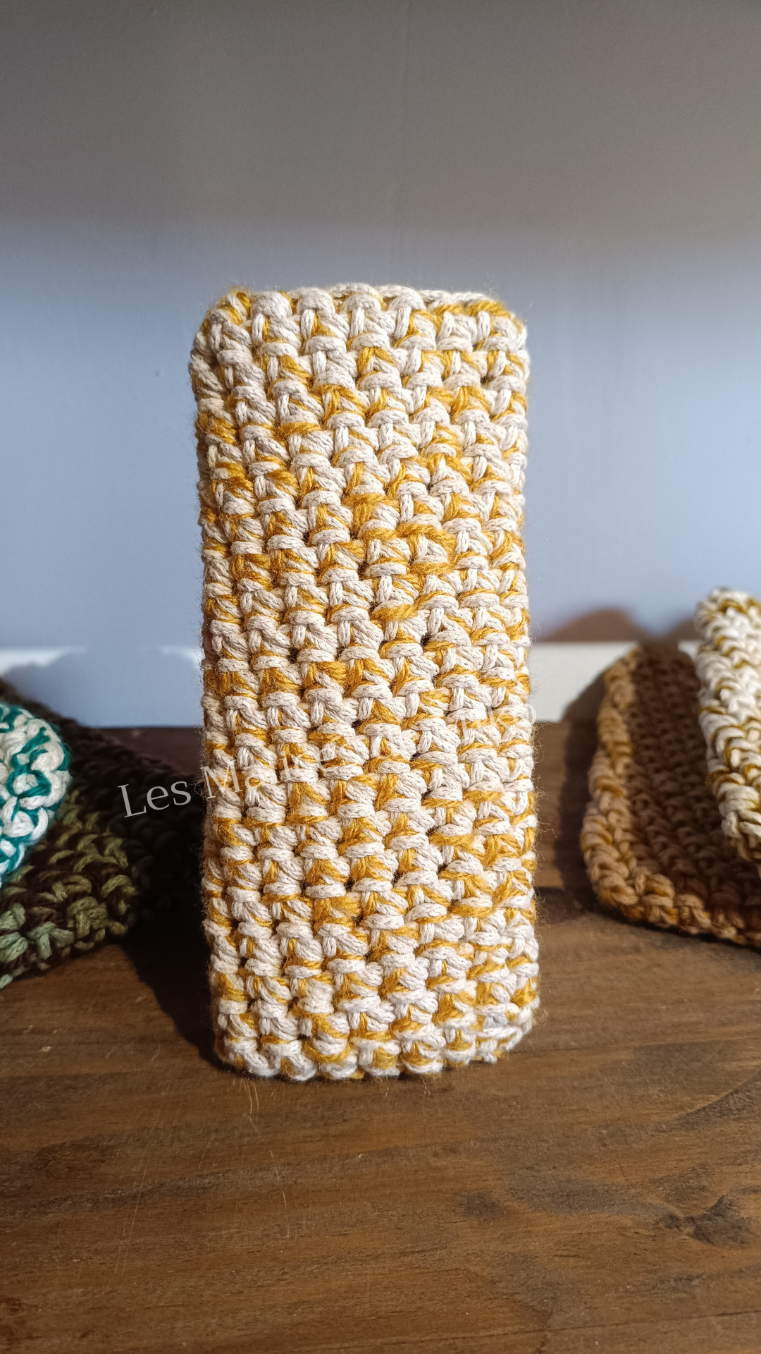 Pochette Portable Blanc & Jaune