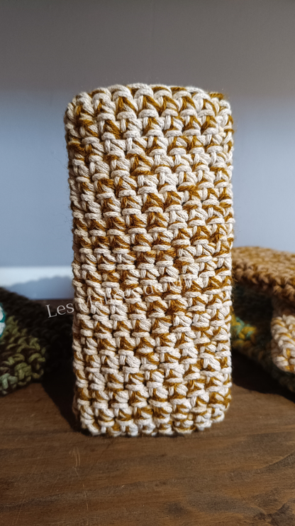 Pochette Portable Blanc & Marron