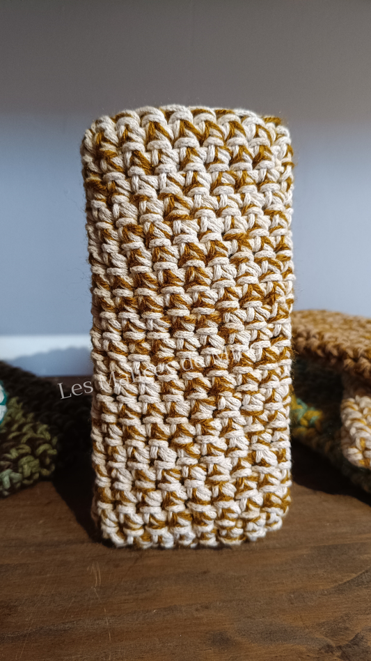 Pochette Portable Blanc & Marron