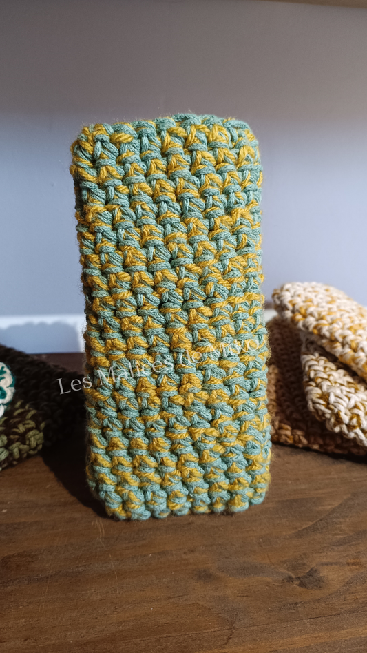 Pochette Portable Turquoise & Jaune