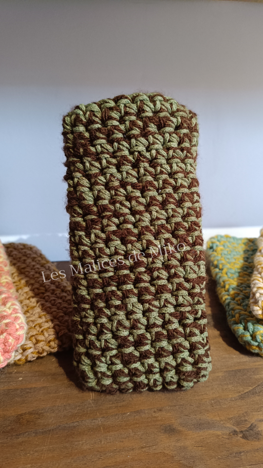 Pochette Portable Vert & Marron