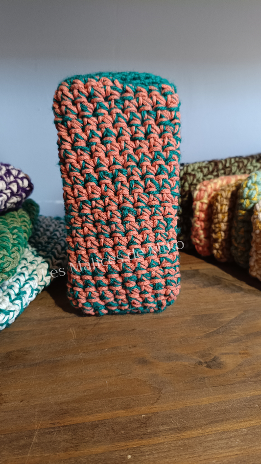 Pochette Portable Orange & Vert