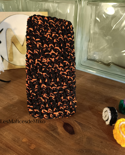 Pochette Portable - Noir & Orange